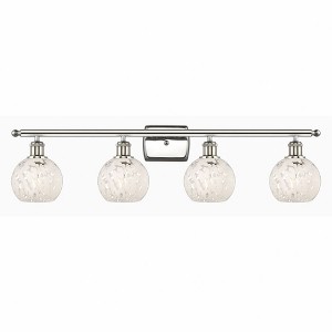 White Mouchette - 4 Light Bath Vanity In Modern Style-9 Inches Tall and 36 Inches Wide - 1 of 1