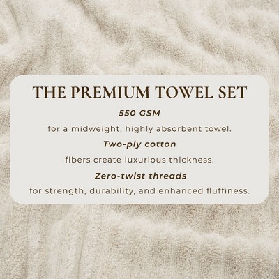 Soft Beige Combed Cotton Ribbed Kids Washcloth Set