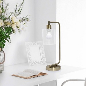 Modern Iron Desk Lamp with Glass Shade - Lalia Home - 1 of 4