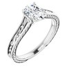 Pompeii3 5Ct Three Stone Moissanite Ring 10k White Gold - 2 of 4