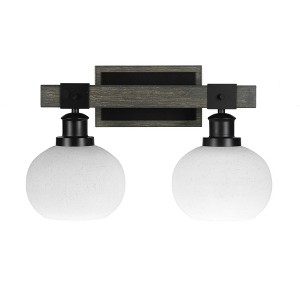 Toltec Lighting Tacoma 2 - Light Vanity in  Black/Painted Wood with 7" White Muslin Shade - 1 of 1