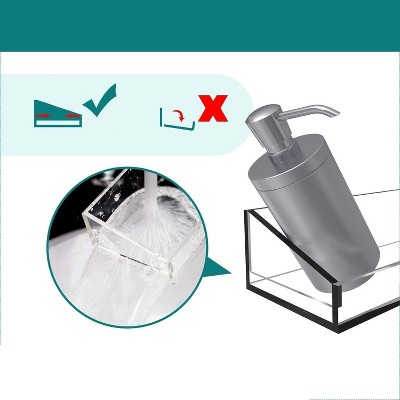 Transparent Acrylic Wall Mounted Bathroom Shelves, 2-Pack