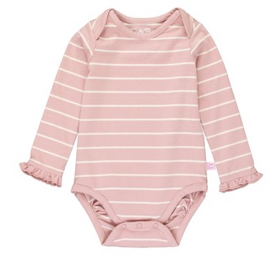 RuffleButts Baby/Toddler Girls Knit Long Sleeve Ruffle Layering Bodysuit