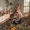 Washable Jungle Animal Print Living Room Rugs, Ultra Thin Soft Forest Bedroom Carpet, Botanical Print Dining Room Floor Cover - 4 of 4