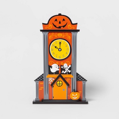 Mini Mantel Wood Clock Tower Halloween Decorative Prop - Hyde & EEK! Boutique™