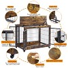 JUJABU Rustic Brown Furniture Dog Cage Crate with Double Doors - 4 of 4