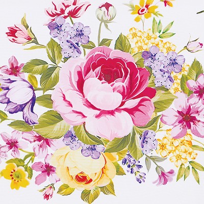 King White Floral Polyester Summer Bedspread