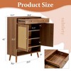 ORRD Modern Minimalist Walnut MDF Shoe Cabinet - Nordic, Japanese, Industrial Style, 34.6"x13.7"x43" - 3 of 4