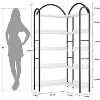 Corner Bookshelf, L Shaped Bookshelf Arched 5 Tier Corner Shelf with Metal Frame for Living Room Bedroom - 2 of 4