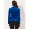 INSPIRE CHIC Women's Notched Lapel Vintage Office Button Front Velvet Blazer - 3 of 4