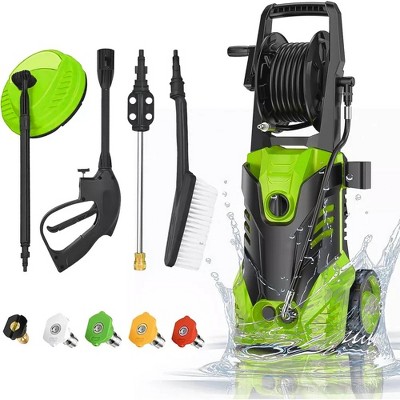 SUGIFT 1800W Electric Pressure Washer, 3500 PSI, 5 Nozzles, 26FT Hose, Portable for Home, Car & Patio Cleaning with Fixed Brush & Auto-Stop, IPX5