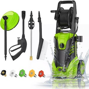 SUGIFT 1800W Electric Pressure Washer, 3500 PSI, 5 Nozzles, 26FT Hose, Portable for Home, Car & Patio Cleaning with Fixed Brush & Auto-Stop, IPX5 - 1 of 4