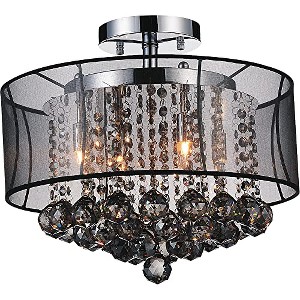 CWI Lighting Radiant 6 Light Drum Shade Flush Mount With Chrome Finish - 1 of 3