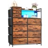 ODK 11 Drawer Dresser with Fabric Drawers Storage Cabinet with Shelves and Side Pockets Sturdy Metal Frame Wood Top for Bedroom Living Room Hallway - 3 of 4
