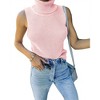 Womens Sleeveless Pullover Sweater Turtleneck Sweater Knt Tank Tops - 3 of 4