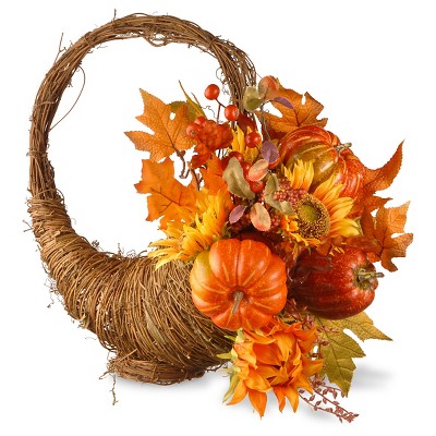 National Tree Company Maple Leaf and Pumpkin Room Décor Red/Orange (22")