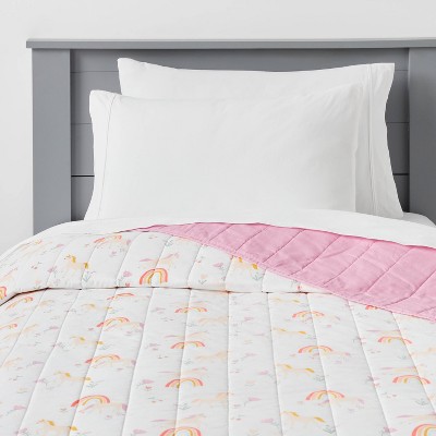 Twin Kids' Quilt Unicorn Light Purple - Pillowfort™