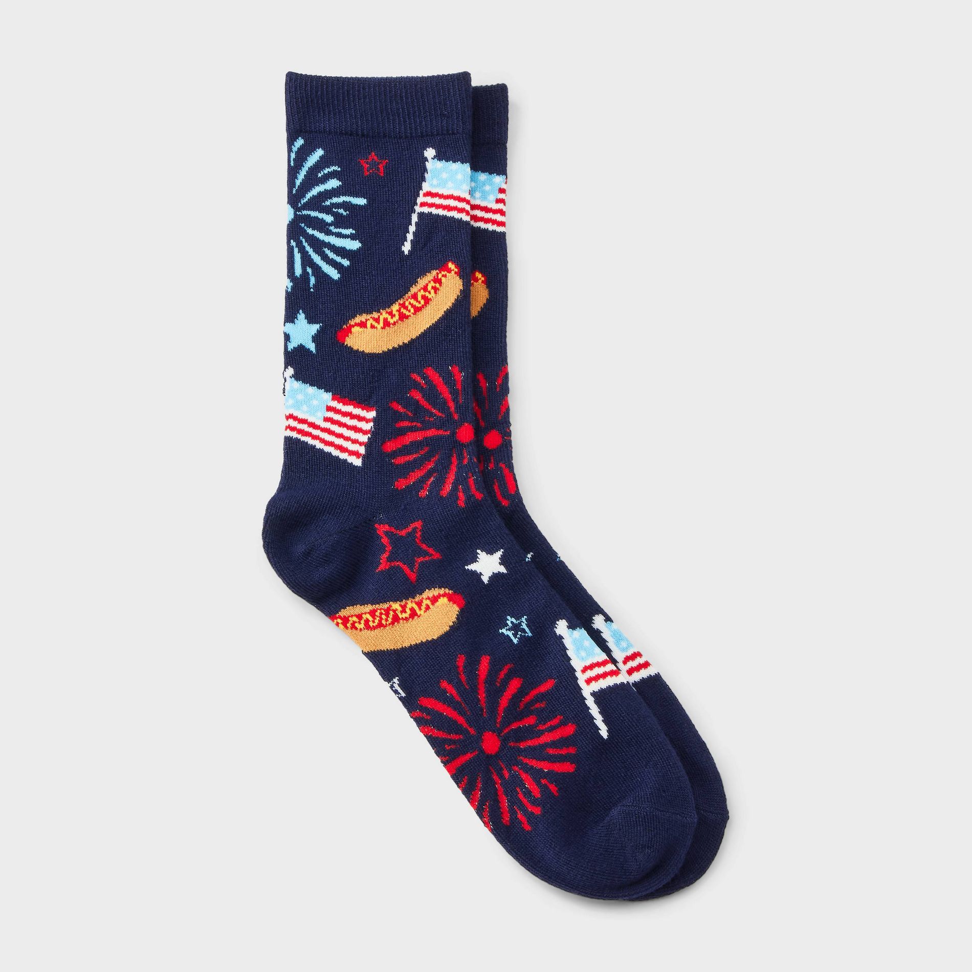 Women's Fourth of July Crew Socks - Navy Blue 4-10