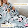 Catalonia Adult Wearable Fleece Blanket Snuggie with Foot Pockets, Super Soft Micro Plush Wrap Blanket Long Robe Loungewear, Cozy Gift for Woman Man - 3 of 4