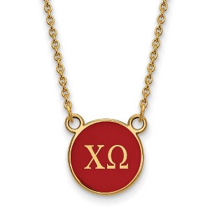 Black Bow Jewelry 14k Yellow Gold Plated Sterling Silver Chi Omega Greek Life Necklace 18 Inch - 1 of 4