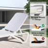 FURNIinspire Patio Chaise Lounges Adjustable Pool Lounge Chairs with 1 Table, Poolside Chairs for Outside Garden Lawn, White, 67.05"*27.09"*32.05" - 2 of 4