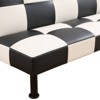 DOMETOUR Black & White Faux Leather Convertible Sofabed - Modern Living Room Sleeper Sofa - 3 of 4