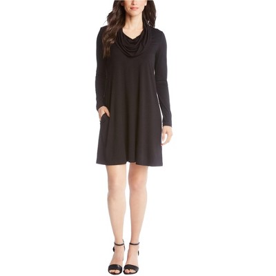 Karen Kane Womens Solid Swing Dress, Black, Small