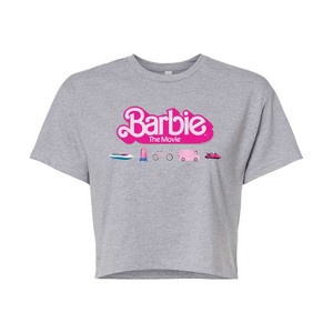 Women's - Barbie - Barbie Transportaion Vehicles Cropped Graphic T-Shirt - 1 of 4