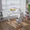 Itopfox White Computer Desk with Fabric Drawers, Reversible Study Work Writing Desk for Home Office Bedroom, Modern Cute PC Desks with Drawer - 2 of 4