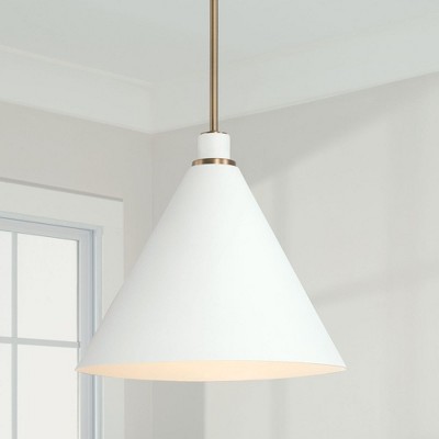 Bradley 15" Aged Brass and White Metal Pendant Light