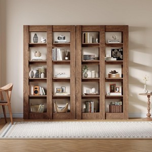 Tribesigns 71"Tall Bookshelf, 6-Tier Double Wide BookShelf, Floor Standing Book Shelves for Bedroom, Home Office,Brown - 1 of 4