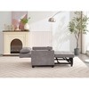 NicBex 3-in-1 Convertible Sleeper Chair,Tech Cloth Folding Sofa Bed with USB Ports,Comfortable Couches with 4 Side Pockets for Living Room,Light Gray - 4 of 4