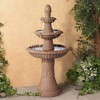 John Timberland European Rustic Outdoor Floor Water Fountain with Light LED 45 3/4" High 3-Tiered for Garden Patio Yard Deck Home - image 2 of 4