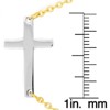 ELYA Women's Polished Sideways Cross Two Tone Steel Necklace - 18" - 4 of 4