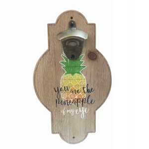 Beachcombers Pineapple Bottle Opener Plaque Wall Mount Wood Composite Home Decor With Saying Tropical Beach Coastal 11.81 x 6.69 x 1.38 - 1 of 1