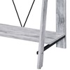 Wood Writing Desk with Ladder-Style Metal Base and USB/Plug Ports - 3 of 4