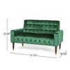 Velvet Loveseat Sofa , Christopher Knight Home Velvet Couch,  Mid Century Modern Craftsmanship Loveseat Sofa  , Chesterfield Sofa - 2 of 4
