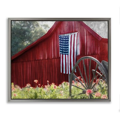 Stupell Industries Red Barn with American Flag, 31" x 25"