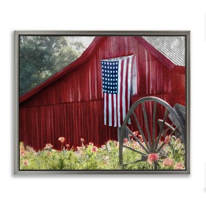 Stupell Industries Red Barn with American Flag, 31" x 25" - 1 of 4