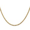 Black Bow Jewelry 2.5mm 14k Yellow Gold Solid Diamond Cut Rope Chain Necklace - 3 of 4