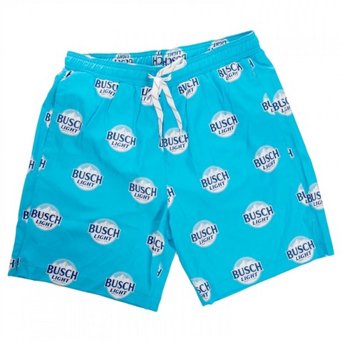 Busch Mens Busch Light Circle Logo Pattern Board Shorts - Small