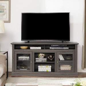 60" Contemporary TV Stand Modern Entertainment Console with Open and Closed Storage for TVs up to 65" for Living Room - 1 of 4