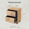 JIONJOY 2-Drawer Nightstand with Handcrafted Ring Pattern,Boho Bedside Table for Farmhouse & Mid-Century Decor-Natural - 4 of 4