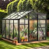 SEVOBAL Greenhouse Quick Setup for Outdoors with Roof Vent Walk in Green Houses Opendoor for Outside Outdoor Garden Backyard, Black, 132"*64"*12" - 2 of 4