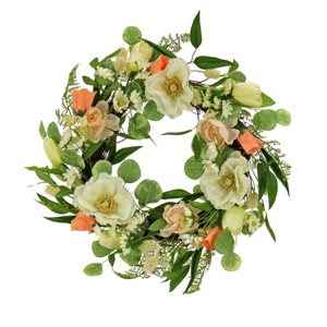 22" Artificial Tulips, Poppies, and Buttercups Wreath - National Tree Company - 1 of 3