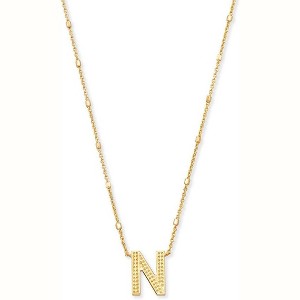 Letter A-Z Pendant Necklace for Women, 14K Gold Plated Fashion Jewelry - 1 of 4
