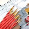 Unique Bargains 12 Pointed Tips Applicable Paint Type Oil Paint Brush Style Round Tip Bristles Nylon Wood 12 Pcs - 2 of 3