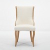 Ridstar Set of 2 Medieval-Style Upholstered Velvet Dining Chair with Curved Wood Trim and Carved Legs-Beige - 4 of 4