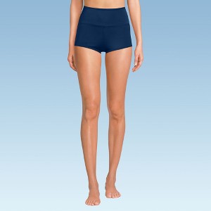 Lands' End Women's Tugless High Waisted Swim Boy Shorts - 1 of 4