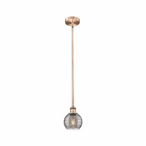 Athens Deco Swirl - 1 Light Stem Hung Mini Pendant In Industrial Style-7.63 Inches Tall and 5.88 Inches Wide - 1 of 1